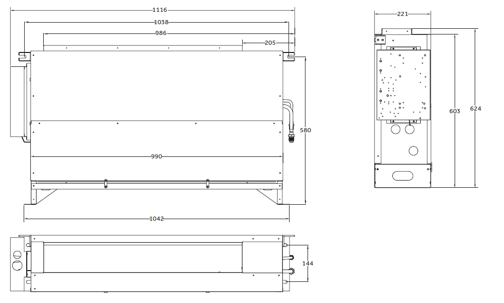 MyCond Built-in pastatomas ant grindų bendrieji matmenys