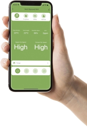 MyCond MVS***-DW mobilioji programėlė vėdinimo valdymui išmaniuoju telefonu
