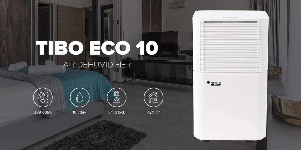 MyCond TIBO Eco 10 energiją taupantis gyvenamųjų patalpų oro sausintuvas.