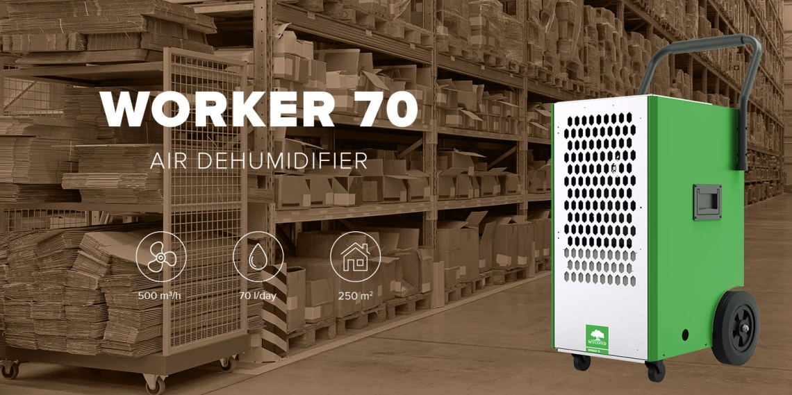 MyCond Worker sandėliui 70 l per dieną, 500 m³/h, plotas iki 250 m²